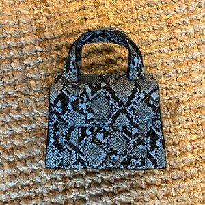 Zara Baby Blue Snake Print Mini Bag